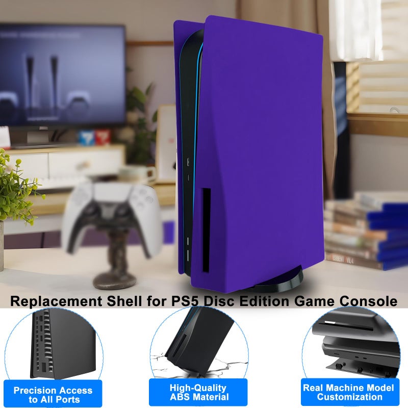 arVin Cover Plates for PS5 Disc Edition 2020, Replacement Shell Faceplate for PS5 Disc Console, ABS Hard Anti-Scratch Dustproof Protective Skin Case Accessories for PlayStation 5 Disc Edition â€“Purple - Image 3