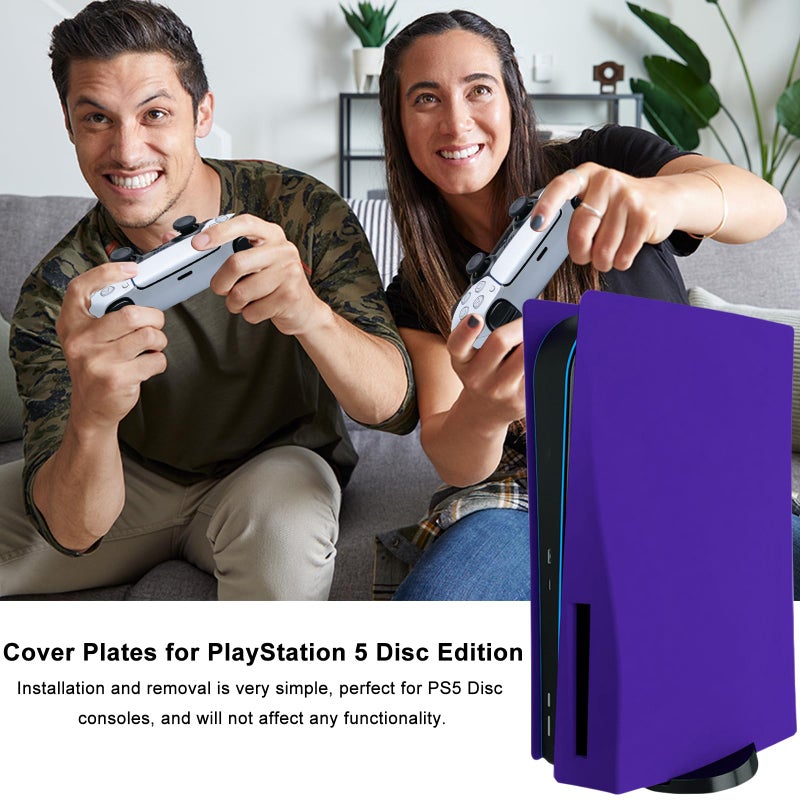 arVin Cover Plates for PS5 Disc Edition 2020, Replacement Shell Faceplate for PS5 Disc Console, ABS Hard Anti-Scratch Dustproof Protective Skin Case Accessories for PlayStation 5 Disc Edition â€“Purple - Image 5