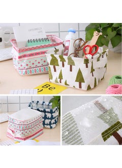 Scholazs Scholazs Mini Canvas Storage Bins Collapsible Canvas Shelf Basket Nursery Organizer Boxwith Handles For Nursery Kids Bathroom Home Office  - Image 4