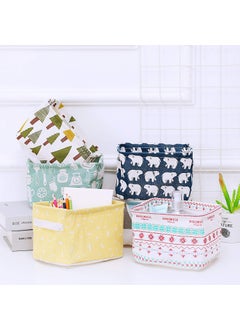 Scholazs Scholazs Mini Canvas Storage Bins Collapsible Canvas Shelf Basket Nursery Organizer Boxwith Handles For Nursery Kids Bathroom Home Office  - Image 5