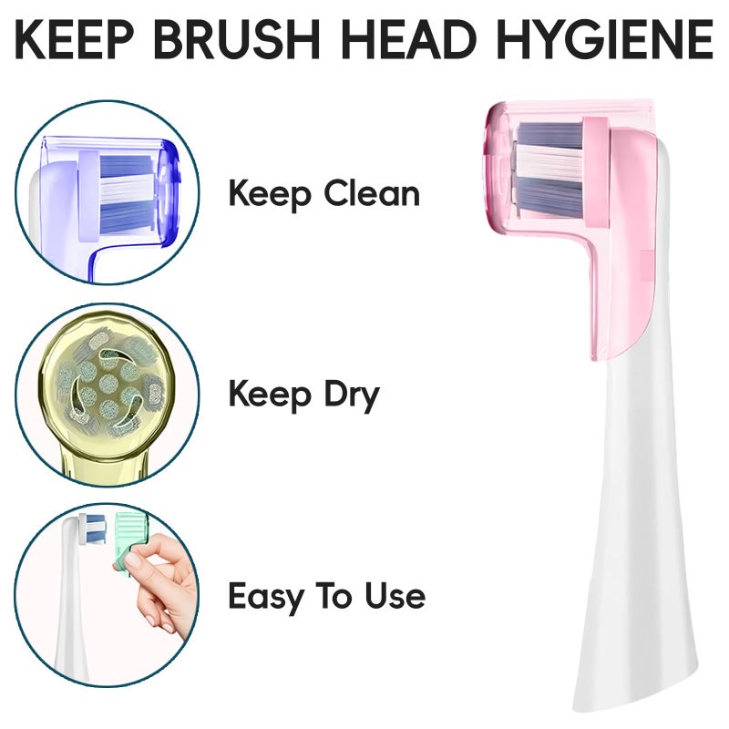 4 Colorful Dustproof Toothbrush Covers Caps Unscented Compatible With Replacement Heads And IO Series Electric Toothbrush Head Protector - Image 5