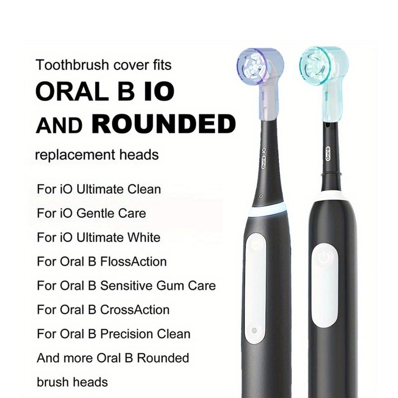4 Colorful Dustproof Toothbrush Covers Caps Unscented Compatible With Replacement Heads And IO Series Electric Toothbrush Head Protector - Image 2
