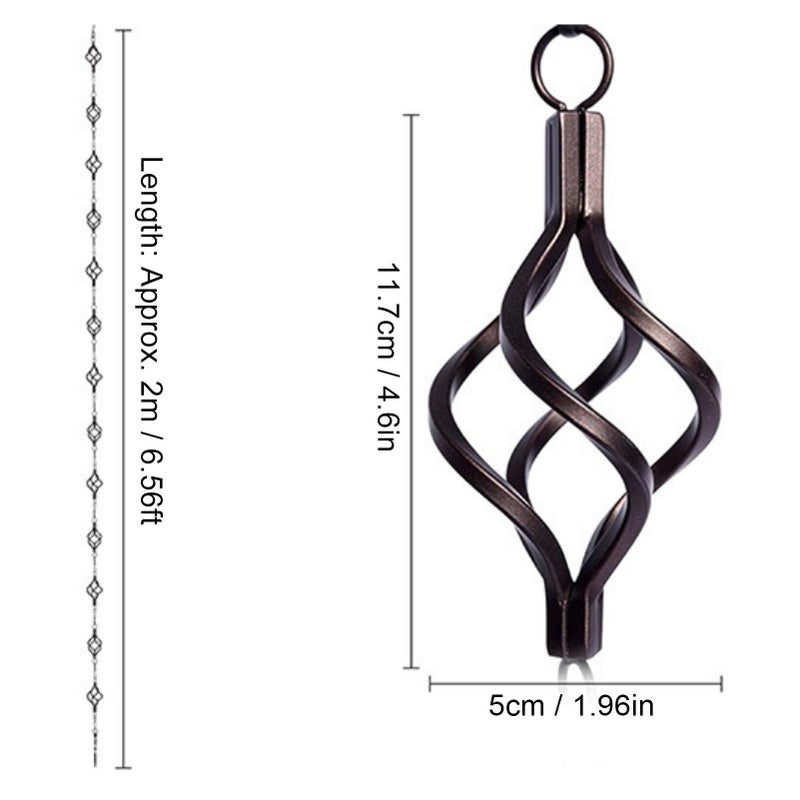 Iron Rain Chain 2M 6 56FT Bird Cage Decorative Gutter Downspout Water Drainage - Image 3