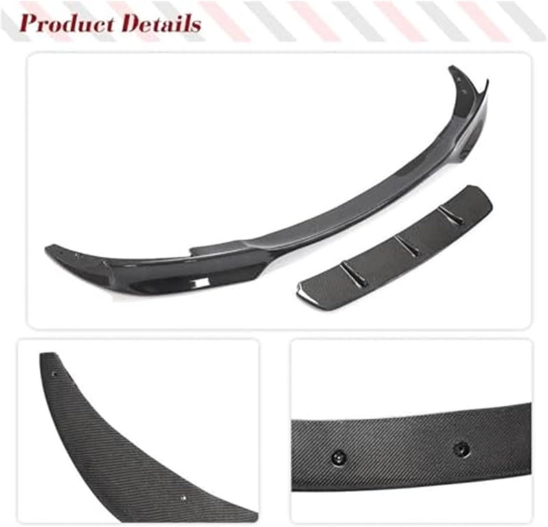 QASULER Carbon Fiber Front Bumper Lip Spoiler for BMW 5 Series - Image 3