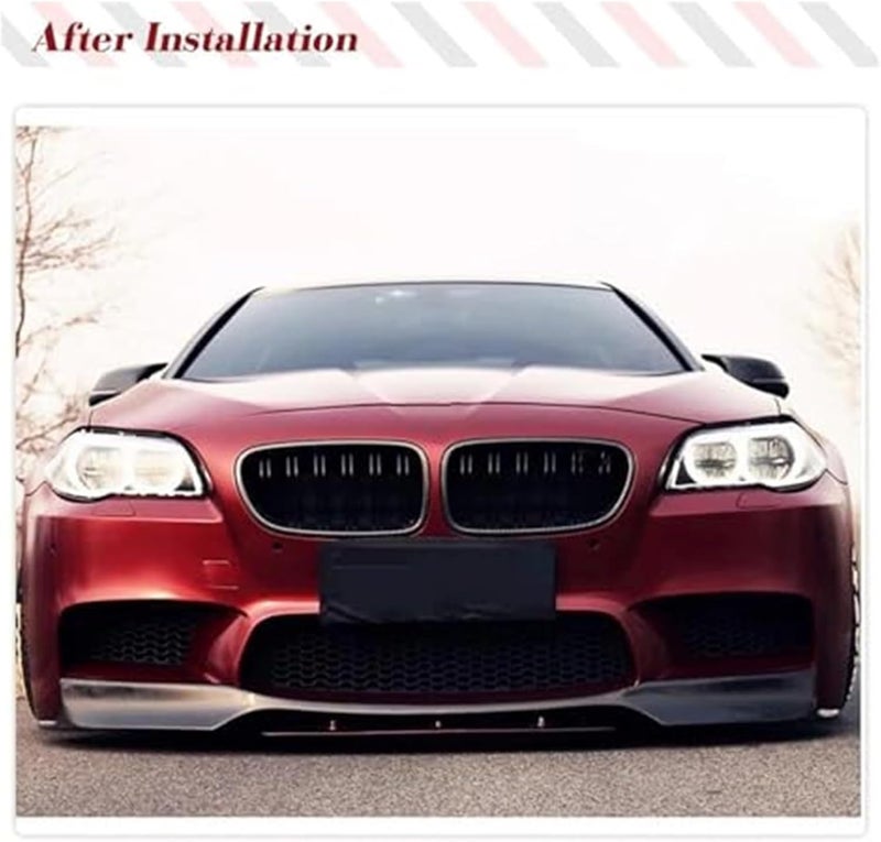 QASULER Carbon Fiber Front Bumper Lip Spoiler for BMW 5 Series - Image 2