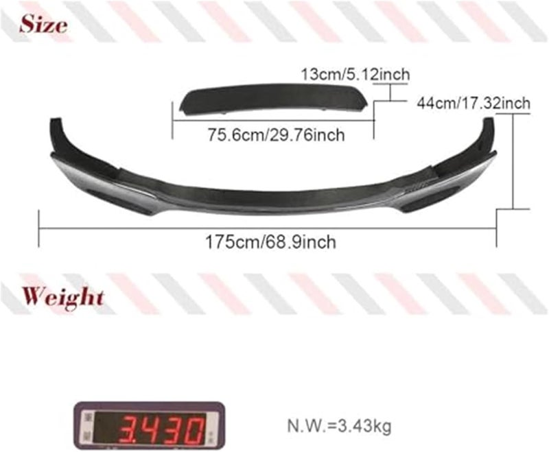 QASULER Carbon Fiber Front Bumper Lip Spoiler for BMW 5 Series - Image 4