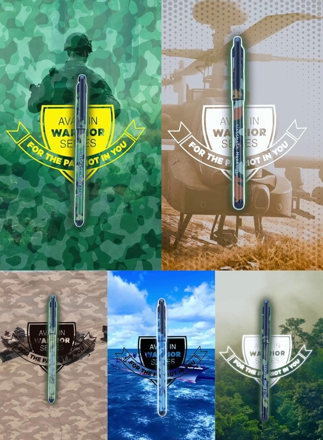 Classmate Hook Ball Pen, Warrior Series, 0.7mm Blue Ink | Pack of 10 | Stylish Camouflage Design | Smooth Writing with Hook Clip - Image 3
