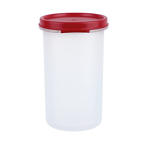 Cutting EDGE Smart Slim Storage Set of 8 – 585ML | Airtight & Leak-Resistant Round Modular Plastic Containers for Pasta, Snacks & Cookies | Stackable, BPA-Free, Refrigerator Safe – Dark Red - Image 5