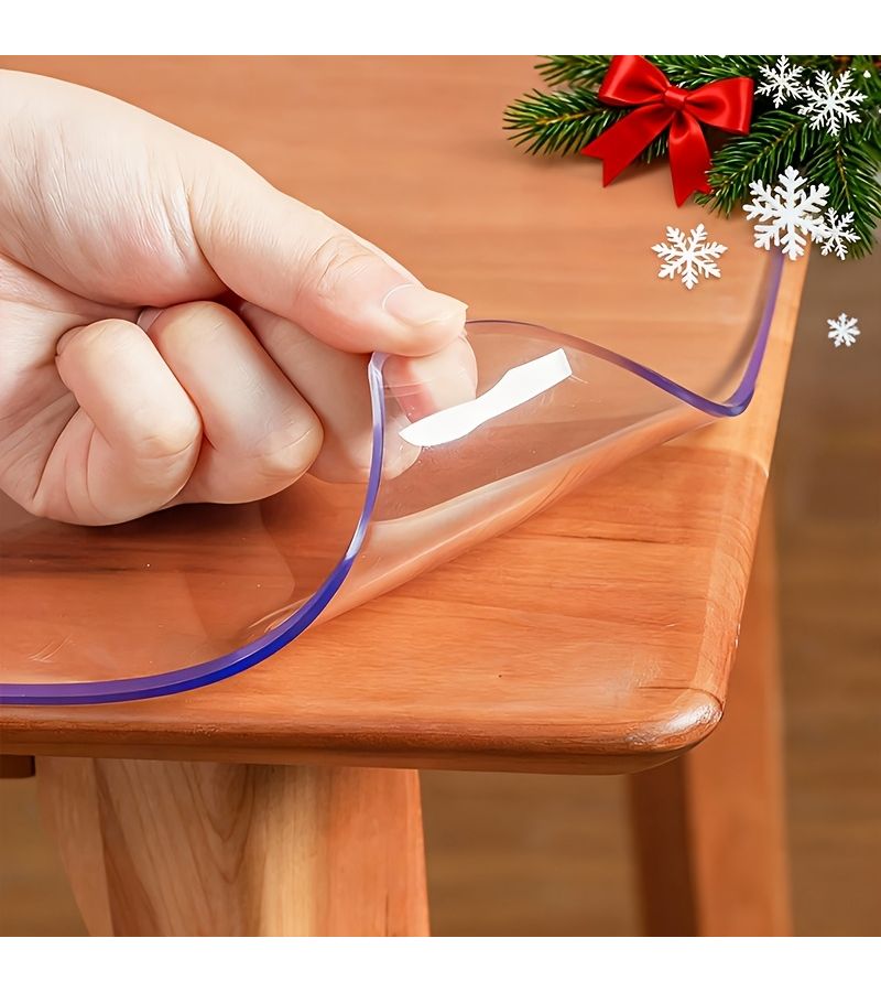 1 قطعة من مفرش طاولة شفاف من PVC بسماكة 1.5 مم، مقاس 29.53 × 75 بوصة، ناعم، مقاوم للخدش، مقاوم للحرارة، واقي للطاولة للمنزل والفندق وغرفة الطعام والمطبخ، سهل التنظيف، غطاء طاولة للعطلات، هدية عيد الميلاد - Image 1
