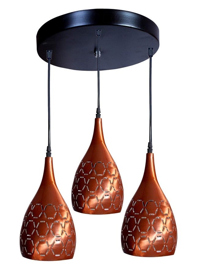 GAUVIK Cluster Hanging THALI Cluster Pendant Light for Restaurant,Bedroom, Living Room and Home Decor Chandelier Ceiling Lamp.Copper - Image 4