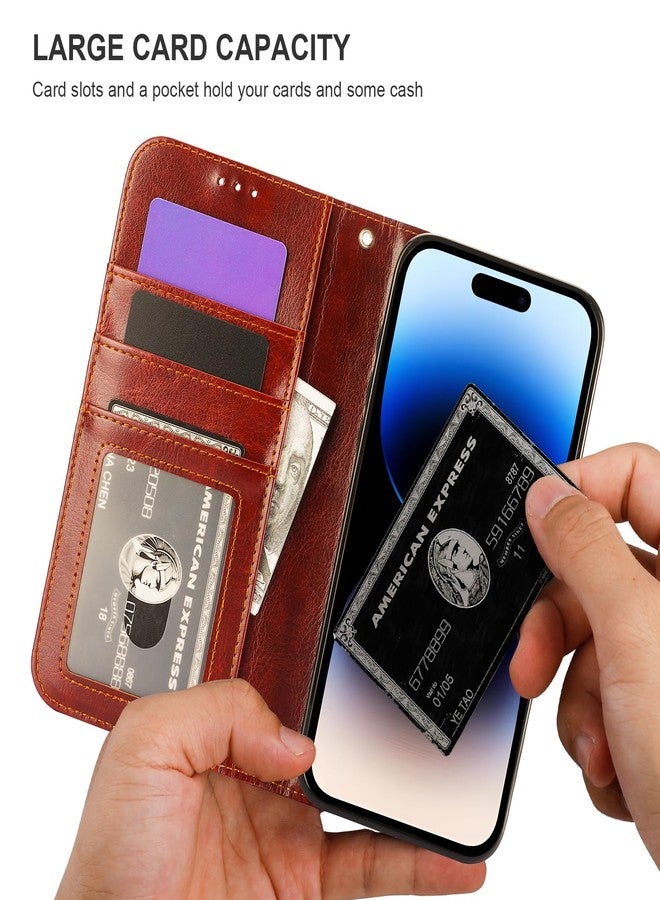 Bocasal for iPhone 14 Pro Max Wallet Case Compatible with MagSafe Wireless Charging, RFID Blocking Magnetic Leather Case with Card Slots Holder Kickstand Detachable Wrist Strap 6.7 Inch (Brown) - Image 5