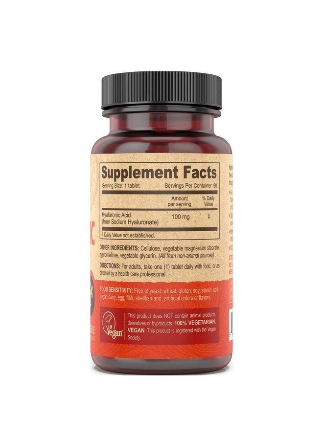 DEVA Nutrition Vegan Hyaluronic Acid 100 mg - Non-GMO & Non-Hemolytic - 90 Tablets, 1-Pack - Image 3