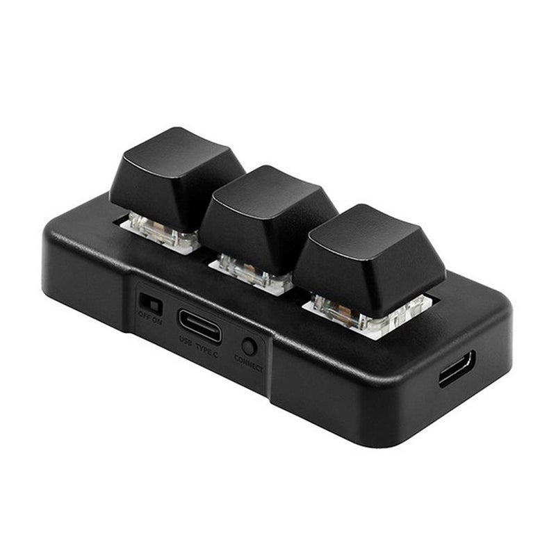 MK321-Pro 3-key Customized Keyboard with Mechanical Blue Switch USB+2.4G+BT Connection for Office Game Multimedia Black - Image 1