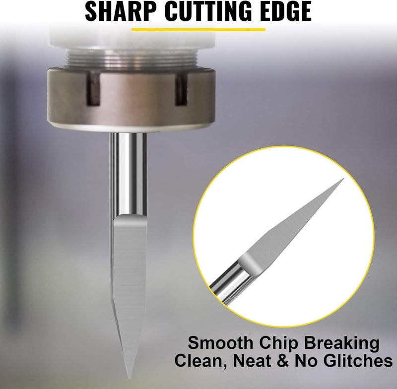 Engraving Gravers 3.175 mm CNC Engraving Pen 10° Bit 0.1 mm Tip CNC Router Tools for PCB Carbide Engraving Knife for Engraving Metal Acrylic Wood PCV Engraving - Image 2