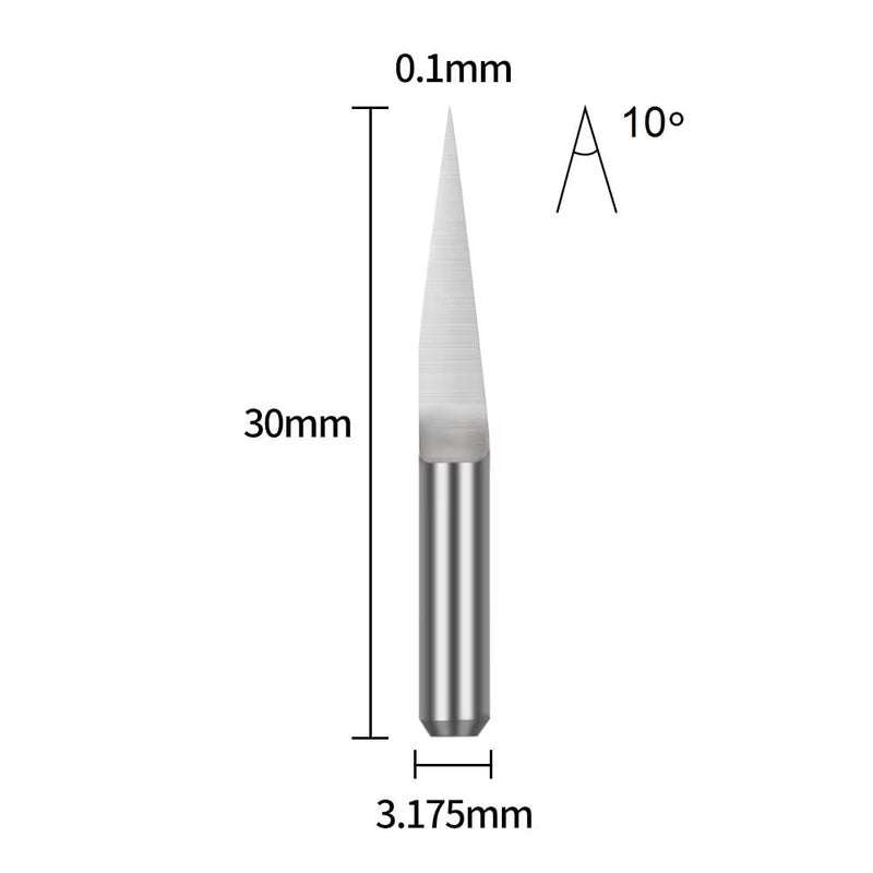 Engraving Gravers 3.175 mm CNC Engraving Pen 10° Bit 0.1 mm Tip CNC Router Tools for PCB Carbide Engraving Knife for Engraving Metal Acrylic Wood PCV Engraving - Image 3