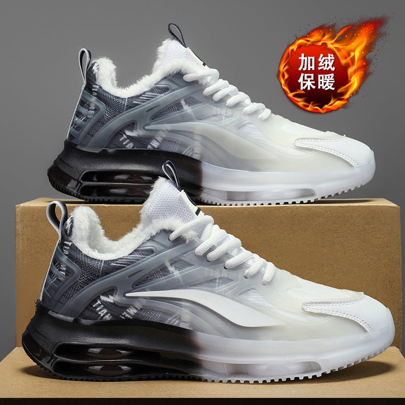Children'S Shoes Boys Children'S Air Cushion Soft Sole Sports Shoes Medium And Large Children'S Button Dad'S Shoes Large Cotton Shoes - Image 1