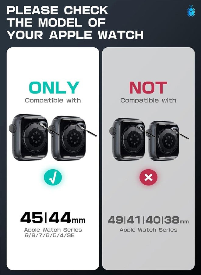 SUPCASE for Apple Watch 9/8/7/6/5/4/SE 45/44mm Case with Band (Unicorn Beetle Pro), [Anti-Scratch] [Bumper Protector] Rugged Men Cover with Adjustable Strap Band for iWatch SE 3/2/1, Black - Image 2