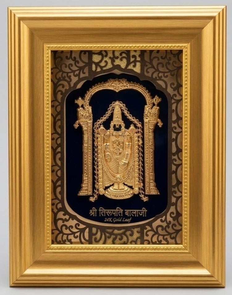 KHUSHBOO JEWELS 24KT PURE BALAJI GOLD FRAME (32*25CM) - Image 1