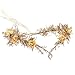 MOSTORY Gold Fairy Flower Crown Floral Elf Crowns Headpiece for Renaissance Accessories Women Elven Woodland Circlet for Forest Cosplay Fairycore Outfit Renfaire Halloween - Image 3