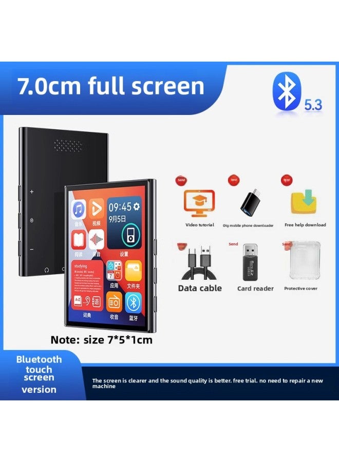 High School Students P5M Song M Artifact Mp3 Walkman Students Learn Mp4 Novel Qin Bluetooth Player Special English-Body Color:7.0 Touch Screen Full Screen Version/bluetooth 5.3 【free Luxury Gift Package + Help Download】-Memory Capacity:8gb Popular Resources (tongs + Novels) - 【ear Protection Value Package】 Standard - Image 1