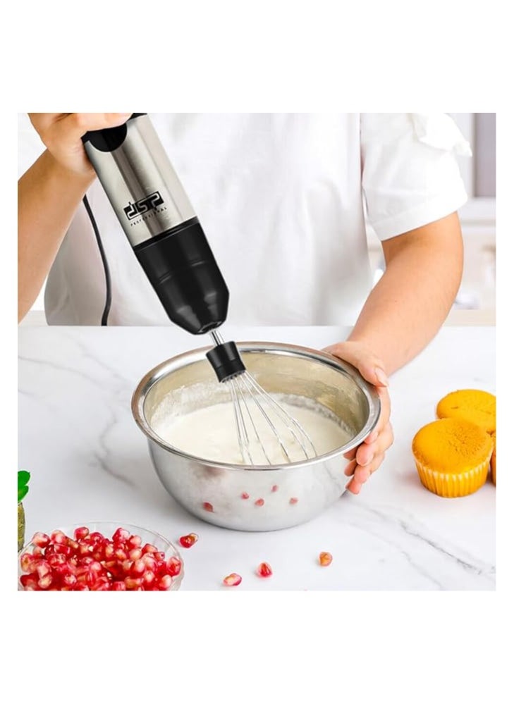 DSP - dsp Hand Blender 5-in-1 Blender Set - 800W Full Copper Motor, Turbo Function, Variable Speed, Stainless Steel Body & Blades, KM1153 (Black) - Image 1