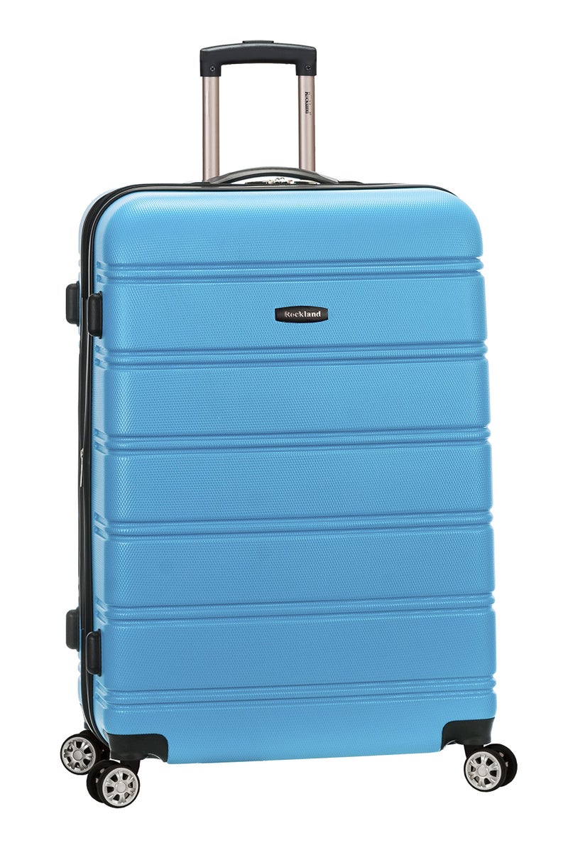 Rockland Melbourne Hardside Expandable Spinner Wheel Luggage, Turquoise/Aqua, Checked-Large 28-Inch - Image 1