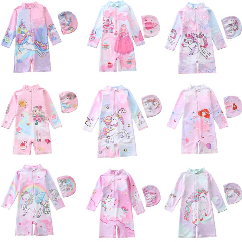 New Children''s Swimsuit Girls One-Piece Swimsuit Unicorn Boy Long-Sleeved Beach Sun Protection Surfing Swimsuit - Image 2