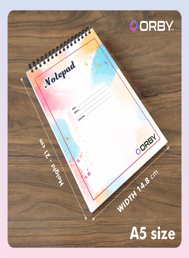 ORBY مفكرة أوربي متعددة الاستخدامات A5 | ورق 120 غرام/متر مربع | مسطر بنقاط، 50 ورقة قابلة للتمزيق، مُجلّدة بسلك حلزوني | قائمة المهام، الملاحظات، المواعيد | للمكتب، المنزل، والمدرسة | عبوة من قطعتين - Image 3