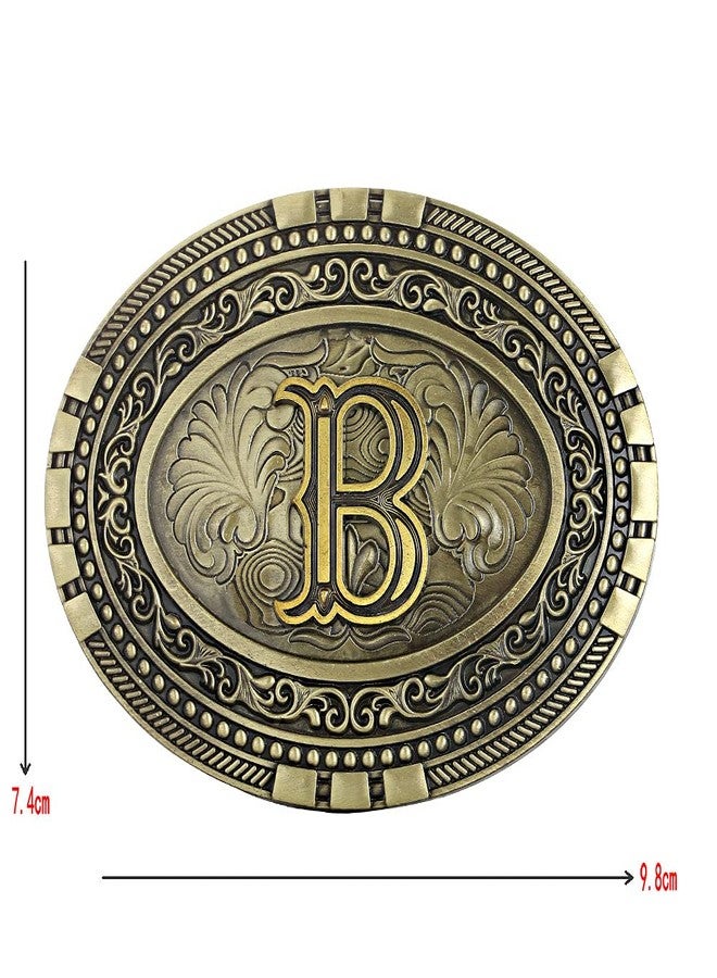 KDG Mens Western Belt Buckle - Initial Cowboy Letter Oval Belt Buckles for Women - Image 2