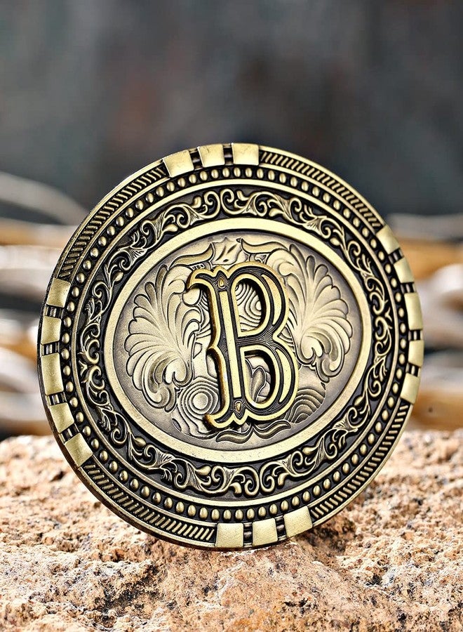 KDG Mens Western Belt Buckle - Initial Cowboy Letter Oval Belt Buckles for Women - Image 4