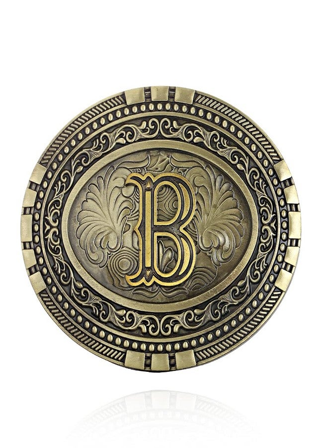 KDG Mens Western Belt Buckle - Initial Cowboy Letter Oval Belt Buckles for Women - Image 1