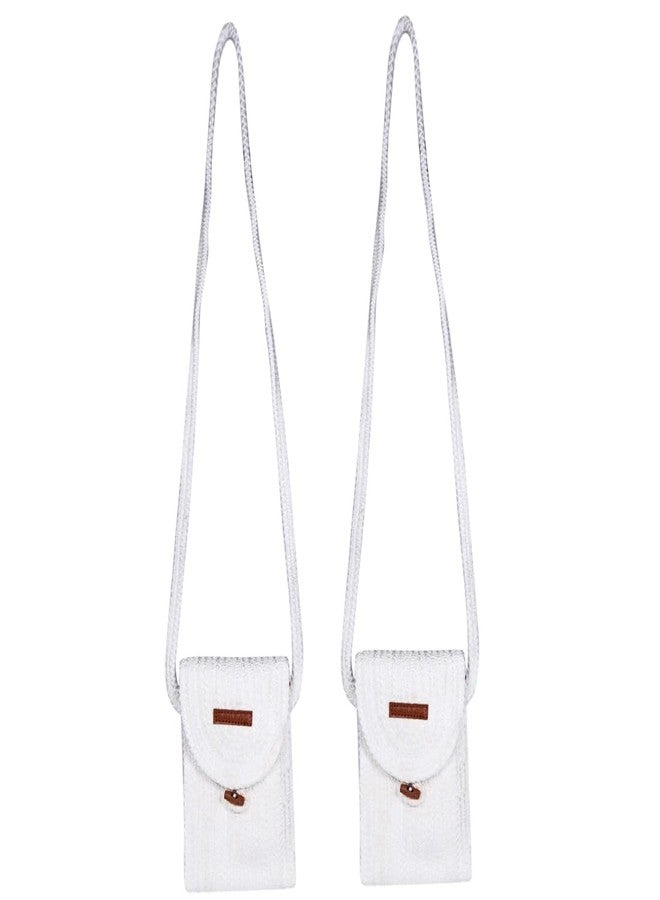 ENSAC Phone Sling Bag for Women and Girls | Jute Material | Crossbody Pocket Purse | Button Closure with Adjustable Strap | Lightweight (Pack of 2)-20 - Image 1