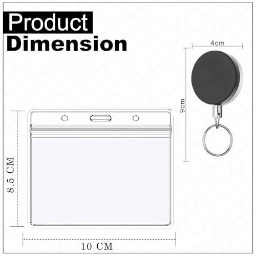 GLUN® Pack of 2 Metal Badge Id Card Holders with Horizontal Silicon Card Holder for Office Employee and Staff Retractable YOYO Badge Reel Steel and Black Lanyard for Id Cards - Image 2