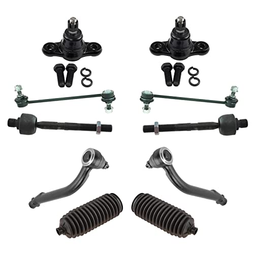 TRQ Front Steering & Suspension Kit Ball Joint Steering Rack & Pinion Bellow Sway Bar Stabilizer Link Tie Rod Compatible with 2007-2010 Hyundai Elantra 2010-2013 Kia Forte Forte Koup - Image 1