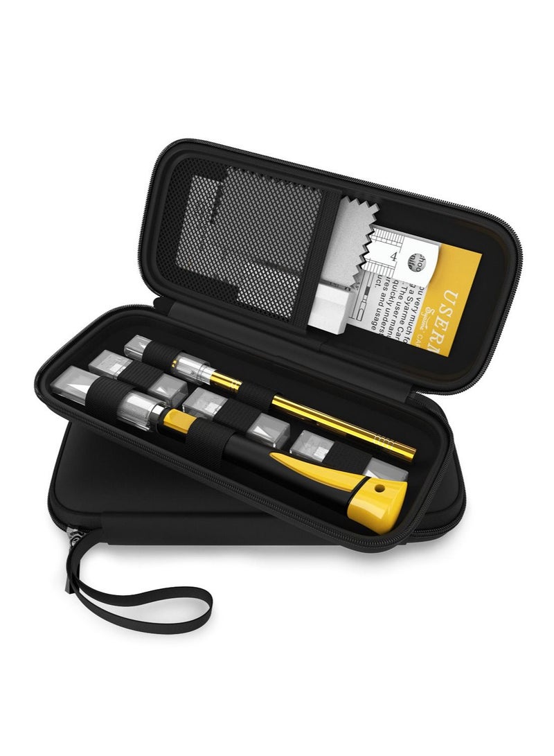 Syarme Precision Knife, Craft Hobby Utility Carving Knife Set, for Art, Hobby, Scrapbook and Sculpture Etc, Contains 2 Knives, 20 Blades, EVA Storage Box, Ruler, Whetstone, Cleaning Cloth - Image 1