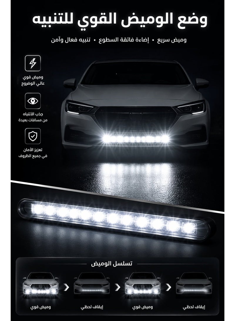 GROWPAL 34CM Flowing LED Light Strip 12V Sequential & Strobe Flexible Guide Light Bar 2-Wire Car Decorative Strip for Dashboard Grille Door Interior Exterior - Image 2