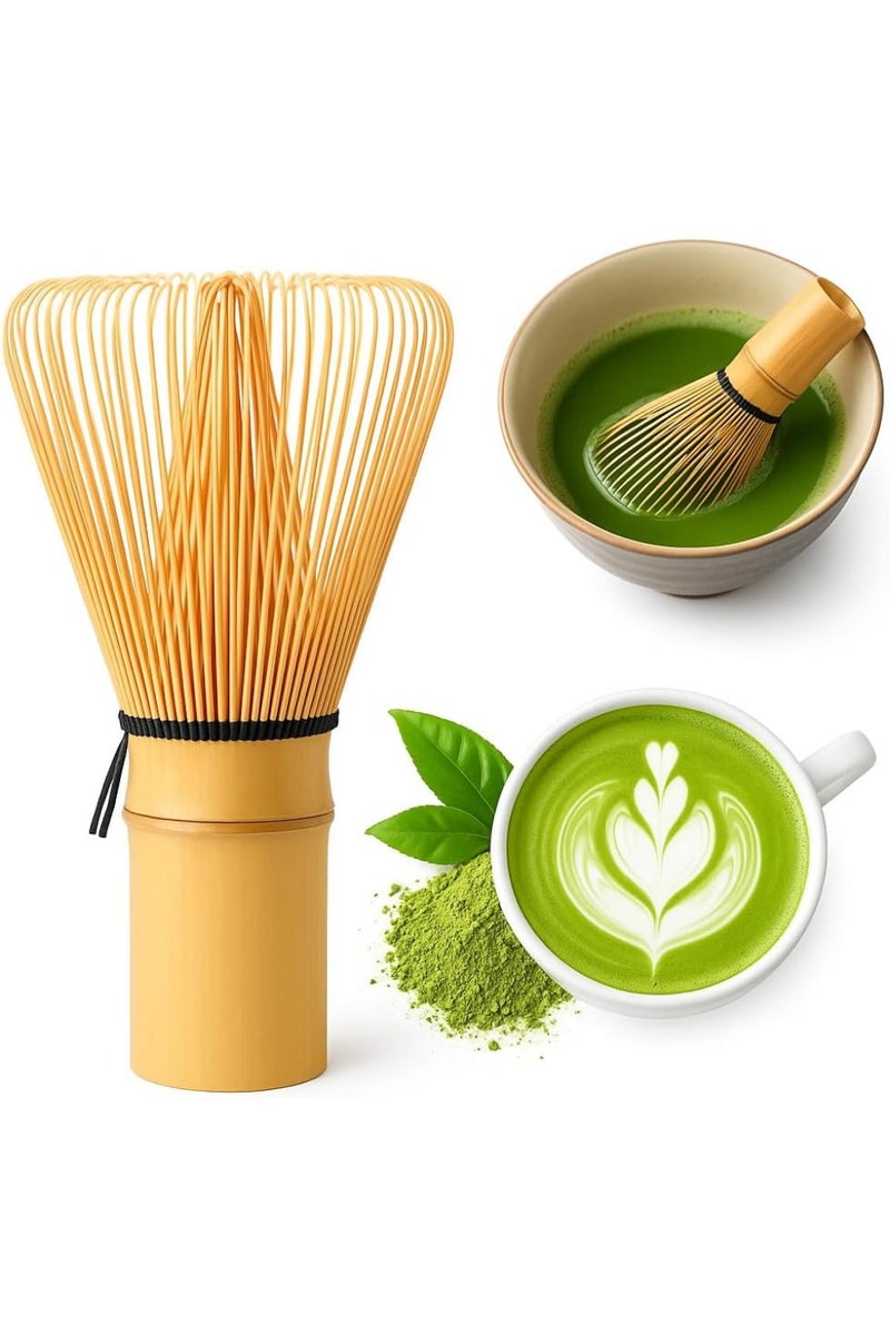 ليموس مسحوق شاي الماتشا الأخضر، خفاقة من الخيزران، خفاقة ماتشا من الخيزران، 100 سن، خافق شاي ياباني تقليدي، مصنوع يدويًا من الخيزران الطبيعي، أداة ماتشا، خلاط مسحوق، صانع رغوة لشاي الماتشا، لاتيه أوسوكا، كويتشا - Image 1