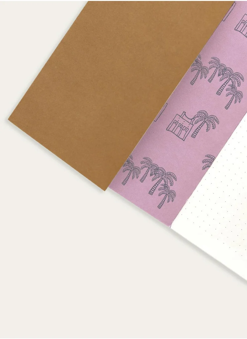 Little Majlis A5 notebook gatefold, palm tree