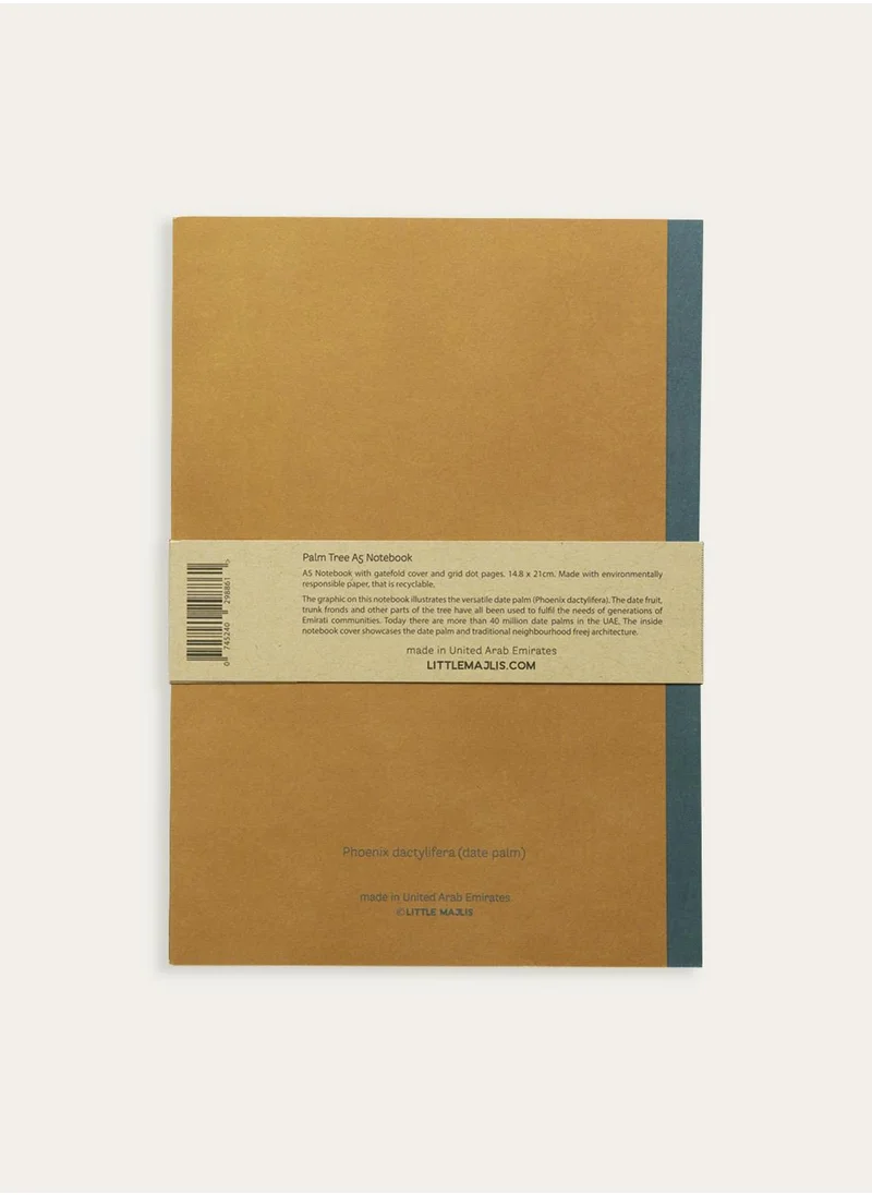 Little Majlis A5 notebook gatefold, palm tree