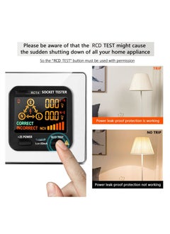 Y&D Outlet Tester EBTN LCD with Voltage Display RCD Receptacle Socket Circuit Analyzer Polarity Detector Leakage Electricity Line Fault Checker 8 Visual Indications  - Image 3