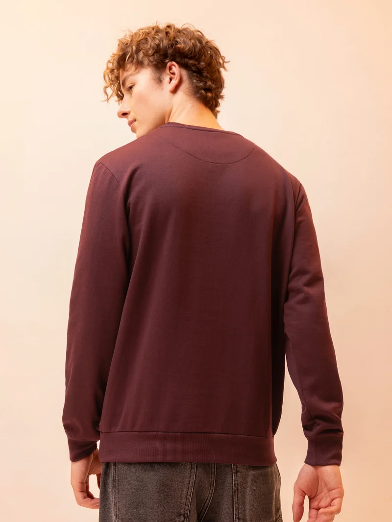 بيونغ سويت شيرت سادة بني