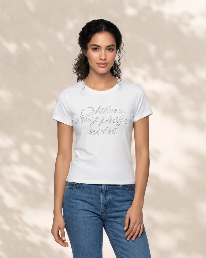 Redtag Women White Printed T-Shirt