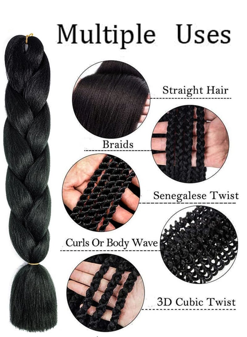 إستيل تصفيف الشعر مع مجموعة متميزة من 3 وصلات شعر تجديل أفريقية ضخمة بطول 82 بوصة لكل شعر مستعار كانيكالون كروشيه ملتوي من ألياف صناعية تتحمل درجات الحرارة العالية للنساء السود - Image 4