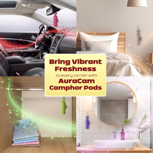 AuraCam Gold Standard Camphor Pods (1 Original + 1 Mogra) - Pack of 2 - Organic Camphor Cone Air freshener For Room, Car, Bathroom, Office & Toilet | Long-Lasting Camphor pods - Image 5