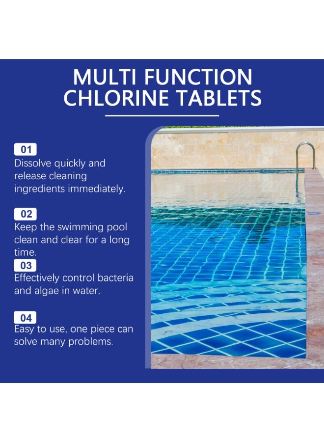 HOZONEX 2-PACKS Slow-Dissolving Chlorine Tablets for Swimming Pools and Spas, Long-Lasting Sanitizer Tabs with Clarifier for Clean, Crystal Clear Wate 100g*2 - Image 3