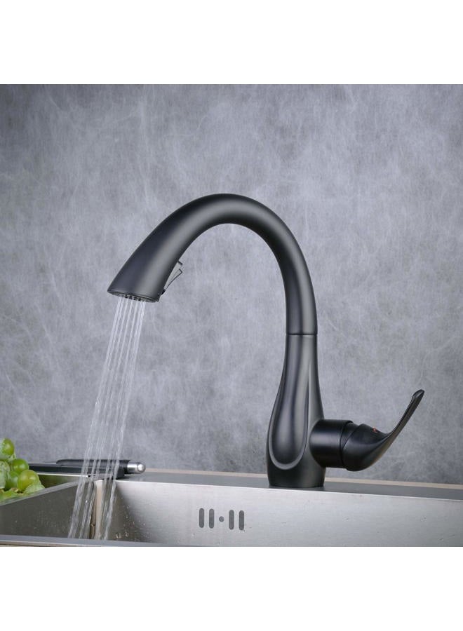 Beelee Kitchen Sink Faucets with 360 ° Rotation Pull Out Swivel Spout,Single Handle Mixer Kitchen Faucets with 2-Function Sprayer, Black,BLSS1749B - Image 4