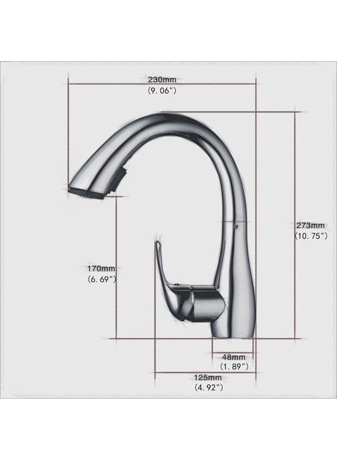 Beelee Kitchen Sink Faucets with 360 ° Rotation Pull Out Swivel Spout,Single Handle Mixer Kitchen Faucets with 2-Function Sprayer, Black,BLSS1749B - Image 2