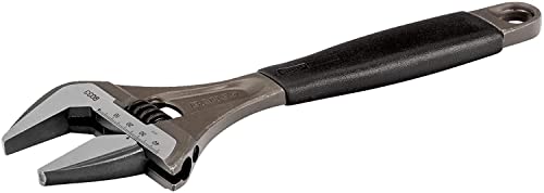 ROCKLER Bahco BAH9033RUS Ergo BigMouth Adjustable Wrench with Rubber Handle 10 Inch Black Phosphate Finish