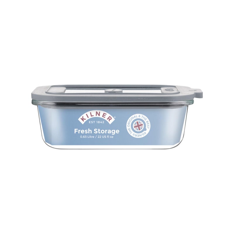 Kilner Fresh Storage 063 Litre Airtight Glass Container Durable Leakproof Lid with Vacuum Seal for Food Storage Leftovers Snacks Meal Prep Batch Cooking - Image 2