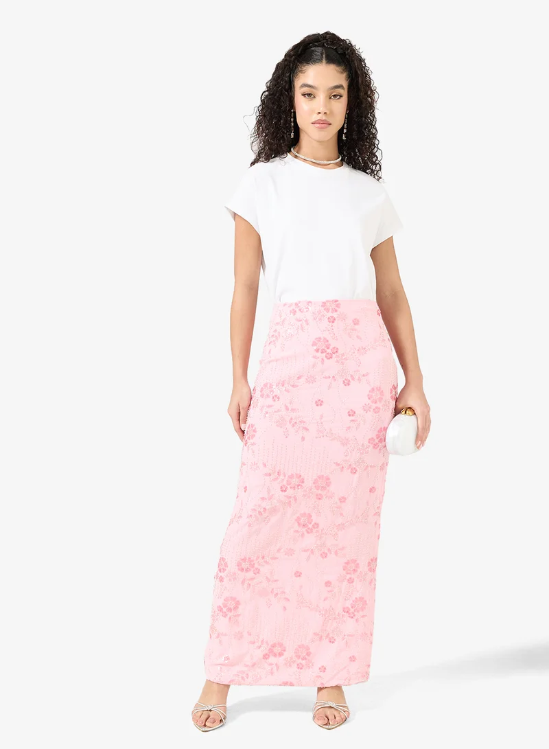 Ginger Bead Embellished Maxi Skirt